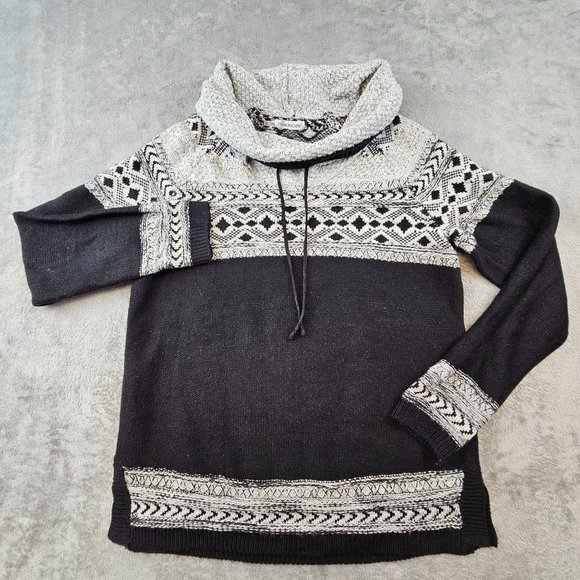 Maurices Sweater Women's 0 XS Fair Isle‎ Cowl Neck Metallic Thread Knit Pullover - Picture 6 of 11